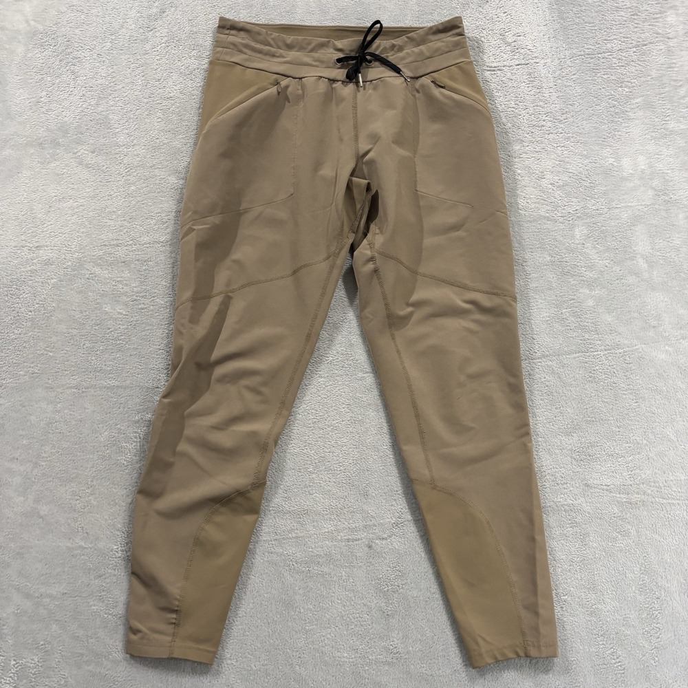 Columbia Pants Women's Medium Tan Beige Capri Zip Pockets Hiking Drawstring Gorp